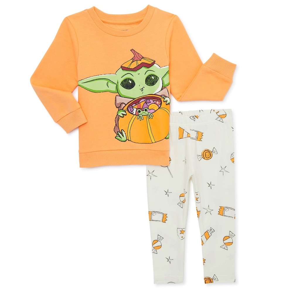 Baby Girl Baby Yoda Halloween matching set